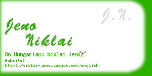 jeno niklai business card